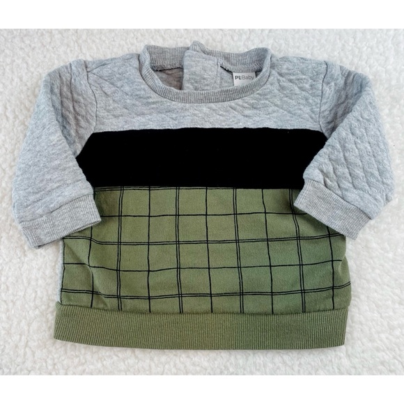 PL:BABY • Grey/Green/Black Quilted Sweatshirt and Joggers Matching Set - Picture 4 of 16